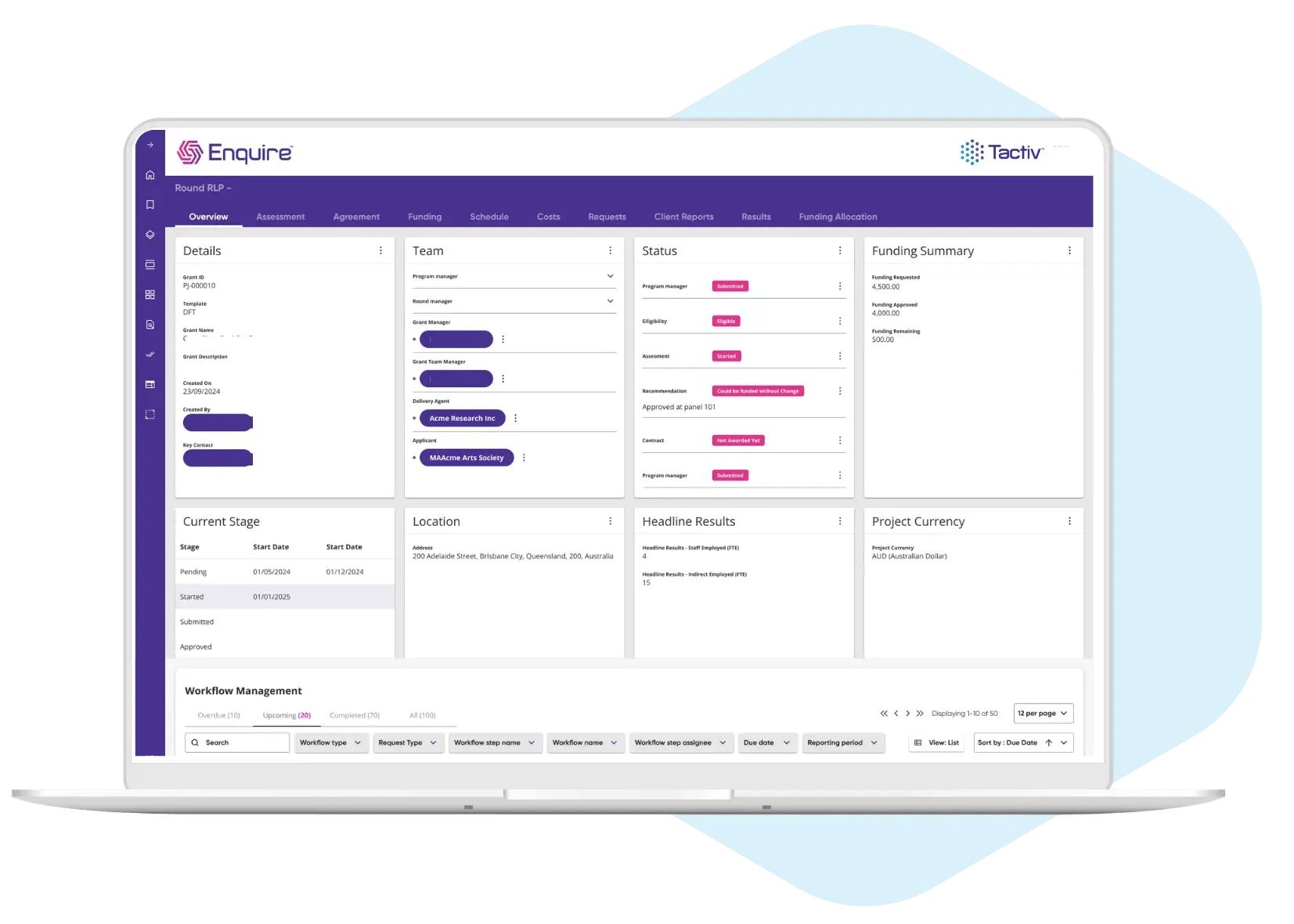 Dashboard screen wide