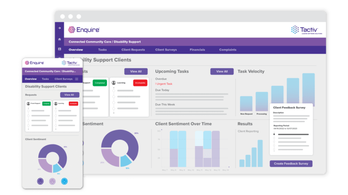 User Interface of The Enquire Case Management Solution